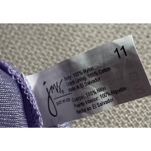 Just My Size 100% Nylon Panties Purple Lilac Size 11 - Picture 3 of 3